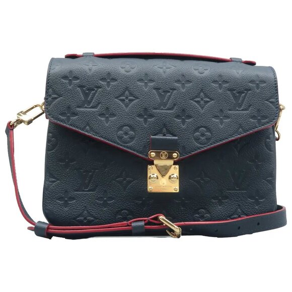 Louis Vuitton Handbags - 100% Authentic Louis Vuitton Metis Navy Monogram Leather Satchel